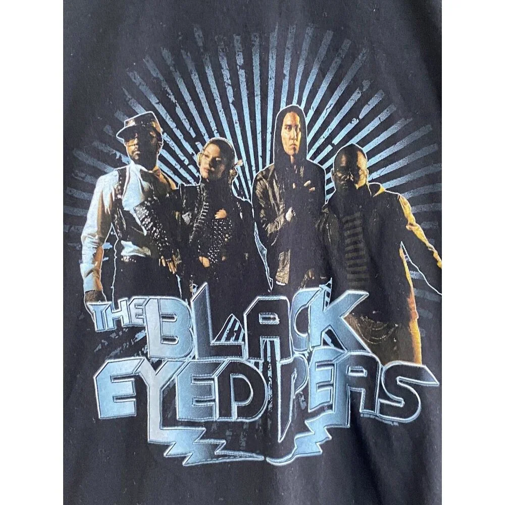 Black Eyed Peas Tour Black T-Shirt Women's Juniors 2XL Music Band New Tultex - Picture 2 of 6